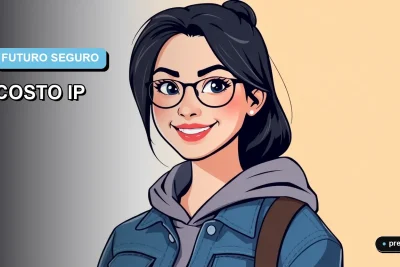 Ilustración plana y moderna de una joven universitaria sonriendo, con un fondo de gradiente suave azul. Representa la confianza y claridad al planificar el financiamiento de la educación superior en Chile.