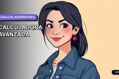 Ilustración plana y moderna de una estudiante universitaria sonriendo con confianza, representando el dominio de la matemática para la PAES. Fondo con gradiente suave y espacio minimalista.