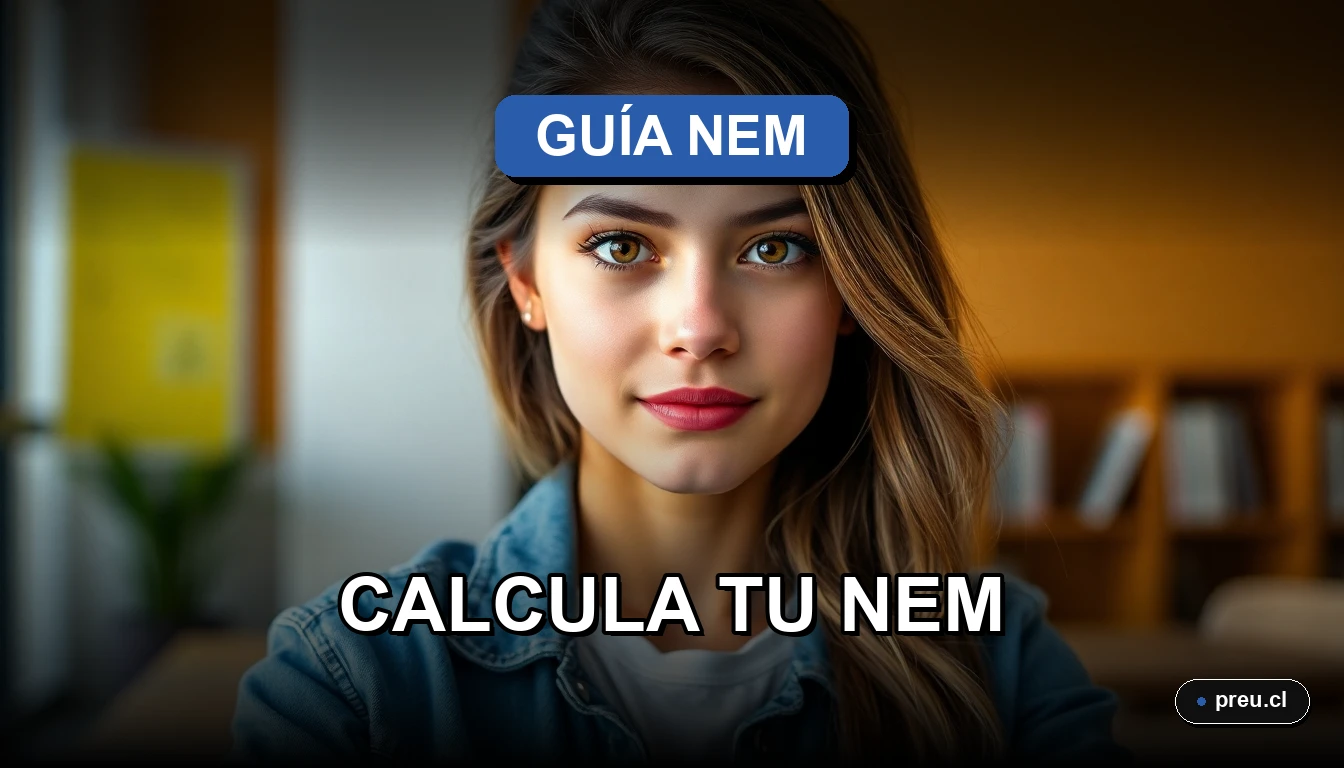 Joven estudiante chilena sonriendo con confianza, representando el proceso de entender y calcular el NEM para la educación superior. Imagen inspiradora y de alta calidad.