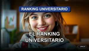 Joven estudiante sonriendo con confianza en un moderno campus universitario, representando la búsqueda de excelencia académica en Chile.