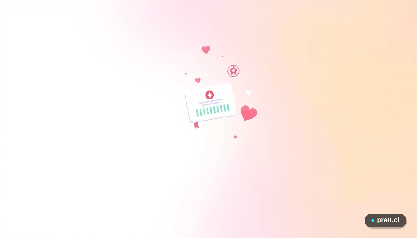 Composición abstracta de iconos planos relacionados con la medicina: estetoscopio, diploma y gráfico de progreso, sobre un fondo color melocotón. Ideal para ilustrar conceptos de crecimiento profesional y logros académicos en el área de la salud.