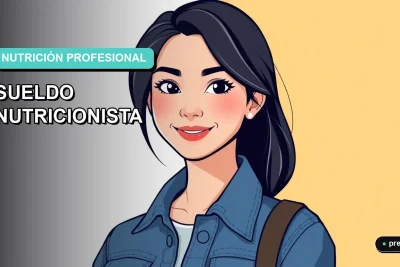 Ilustración plana y moderna de una estudiante universitaria sonriente, representando el futuro profesional en nutrición en Chile. Imagen optimista y motivadora para jóvenes que exploran carreras.