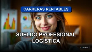 Joven estudiante universitaria sonriendo con confianza en un moderno campus, representando el futuro profesional y las oportunidades laborales en el área de logística en Chile.