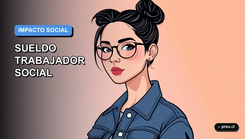 Ilustración plana y moderna de una estudiante universitaria sonriente, representando el futuro profesional en trabajo social en Chile. Imagen con fondo minimalista y colores vibrantes, creada para inspirar a jóvenes que buscan una carrera con propósito.