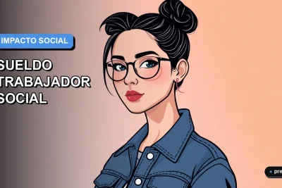 Ilustración plana y moderna de una estudiante universitaria sonriente, representando el futuro profesional en trabajo social en Chile. Imagen con fondo minimalista y colores vibrantes, creada para inspirar a jóvenes que buscan una carrera con propósito.