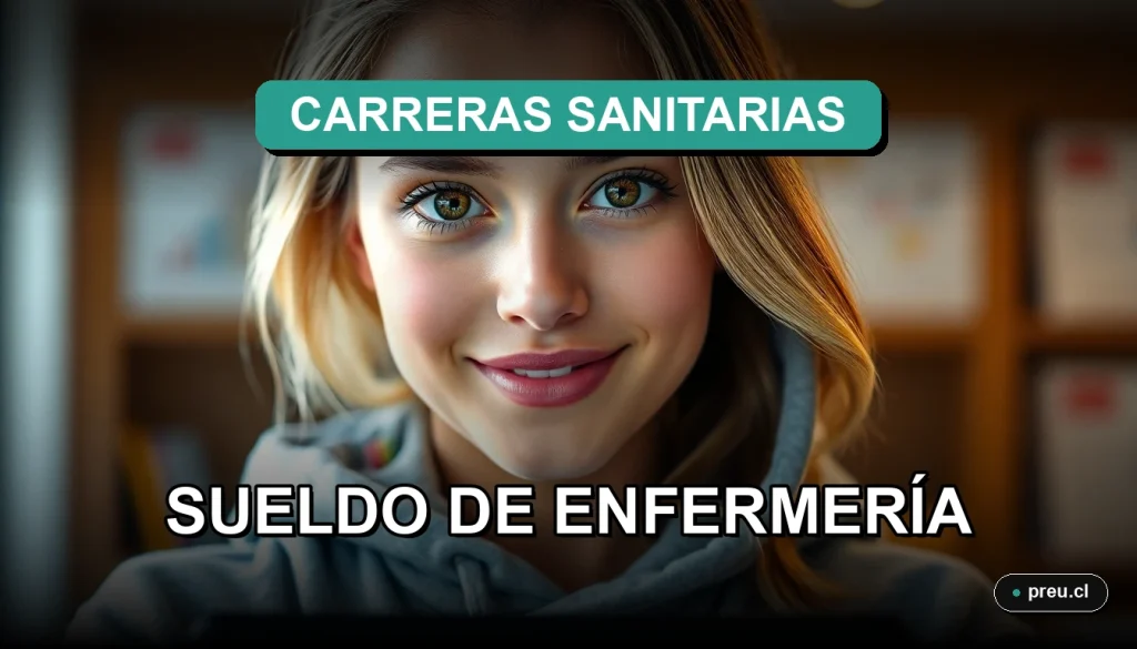 Joven estudiante universitaria sonriendo con confianza en un moderno campus, representando el futuro profesional y la empleabilidad de la carrera de Enfermería en Chile.