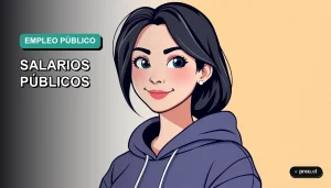 Ilustración plana y moderna de una joven universitaria sonriente, con estilo de dibujo vectorial corporativo, sobre un fondo de gradiente suave. Representa a estudiantes interesados en conocer las oportunidades laborales en el Estado.