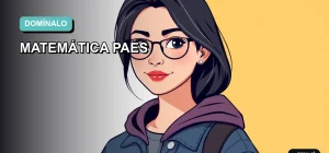 Joven estudiante universitaria sonriendo con confianza, lista para dominar la matemática de la PAES. Ilustración plana y moderna en estilo corporativo, con fondo de gradiente suave. Ideal para estudiantes que buscan prepararse con material actualizado.