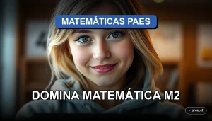 Estudiante confiado en un campus universitario moderno, representando el éxito en la preparación para la PAES de Matemática M2. Imagen inspiradora y de alta calidad para jóvenes.