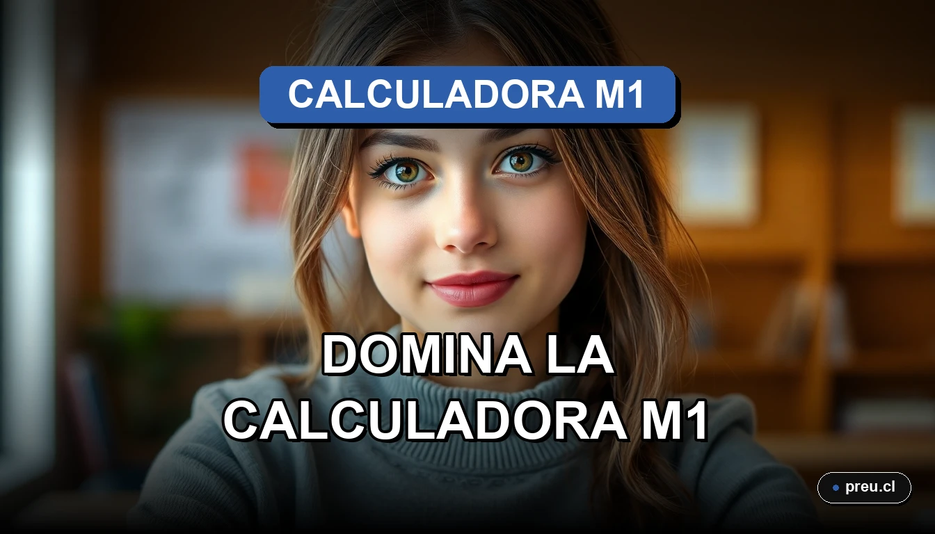 Joven estudiante sonriendo con confianza, listo para dominar la calculadora M1 en su preparación para la PAES de Matemáticas. Imagen inspiradora y de alta calidad que refleja éxito académico.