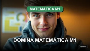 Un estudiante universitario de perfil diverso y europeo-latino, con expresión de confianza y concentración, en un entorno de estudio moderno. Representa el éxito académico y la superación de errores comunes en la prueba de Matemática M1.