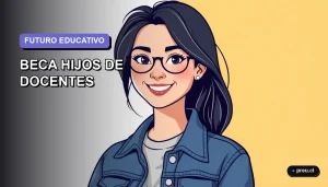 Ilustración plana y moderna de una estudiante universitaria feliz, con estilo de dibujo vectorial colorido, sobre un fondo degradado suave. Representa el acceso a la educación superior para hijos de profesionales de la educación.