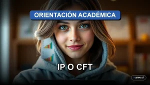 Joven estudiante en un moderno campus reflexiona sobre su futuro académico, evaluando con confianza las diferencias entre un Instituto Profesional y un Centro de Formación Técnica en Chile.