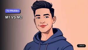 Ilustración plana y moderna de un estudiante universitario sonriente, junto a símbolos matemáticos flotantes, sobre un fondo de gradiente suave. Representa la elección informada entre las pruebas de matemáticas M1 y M2 para la PAES.