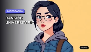 Ilustración plana y moderna de un estudiante universitario con expresión pensativa, sobre un fondo de gradiente suave. Representa la búsqueda de información sobre acreditación y calidad de la educación superior.