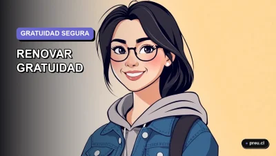 Ilustración plana y moderna de una estudiante universitaria sonriente, con un estilo fresco y juvenil, sobre un fondo de gradiente suave. Representa la confianza y tranquilidad de mantener tu beneficio estudiantil.