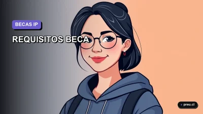 Ilustración plana y moderna de una joven universitaria sonriente, con un fondo de gradiente suave, representando el acceso a la información sobre la Beca Nuevo Milenio del Instituto Profesional. Guía paso a paso para postular con éxito.