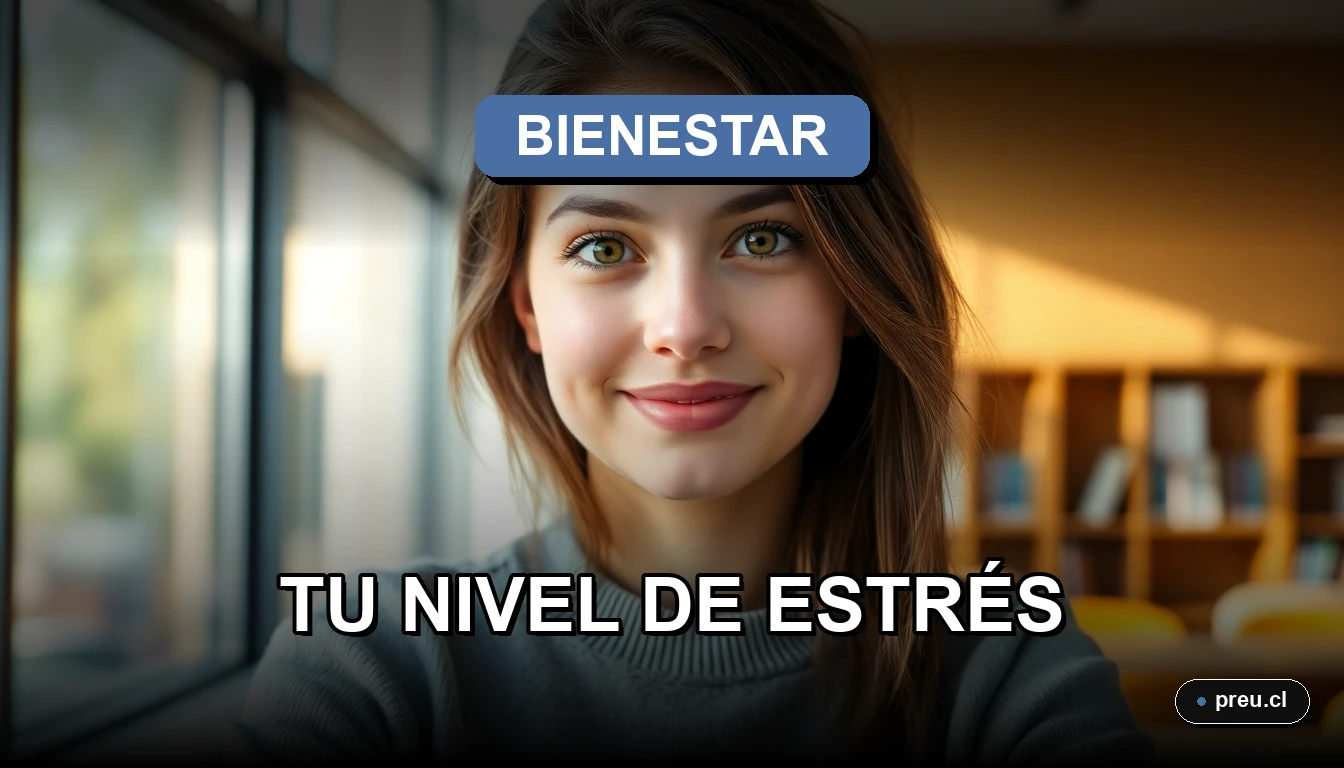 Joven estudiante universitaria sonriendo con confianza, representando calma y control ante la presión académica. Imagen inspiradora para blog sobre manejo del estrés en la PAES.