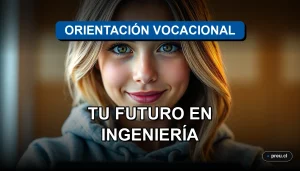 Joven estudiante sonriendo con confianza en un moderno campus universitario, representando el momento de descubrir tu verdadera vocación en el mundo de las ingenierías.