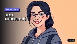 Ilustración plana y moderna de una estudiante universitaria feliz y motivada, con un estilo fresco y juvenil, sobre un fondo de gradiente suave. Representa el logro y la oportunidad de acceder a la educación superior.