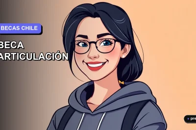 Ilustración plana y moderna de una estudiante universitaria feliz y motivada, con un estilo fresco y juvenil, sobre un fondo de gradiente suave. Representa el logro y la oportunidad de acceder a la educación superior.