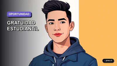 Ilustración plana y moderna de un estudiante universitario sonriendo, representando la oportunidad que brinda la gratuidad en la educación superior. Fondo con gradiente suave, estilo juvenil y motivador.